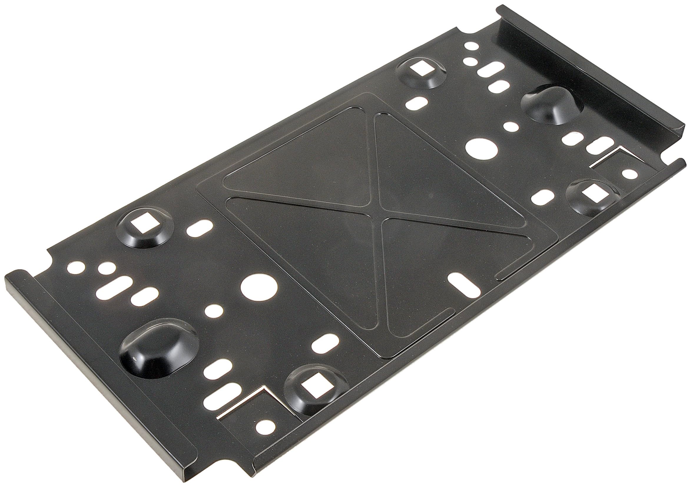 Dorman 68148 front license plate bracket installed on a vehicle for secure mounting