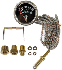 Dorman 7-120 water temperature gauge front view with backlit dial for quick readings