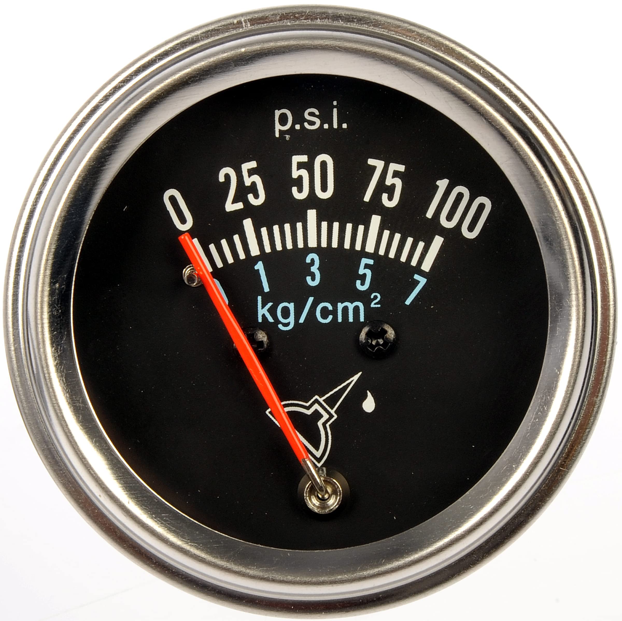 Dorman 7-153 oil pressure gauge kit installed in a vehicle, supports reliable monitoring
