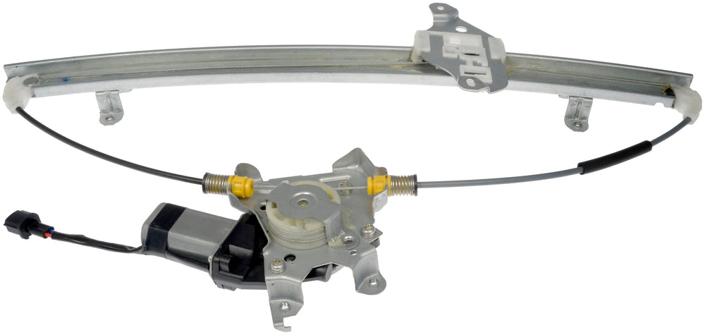 Dorman 741-348 front driver side regulator and motor for Nissan windows ensuring reliable operation.