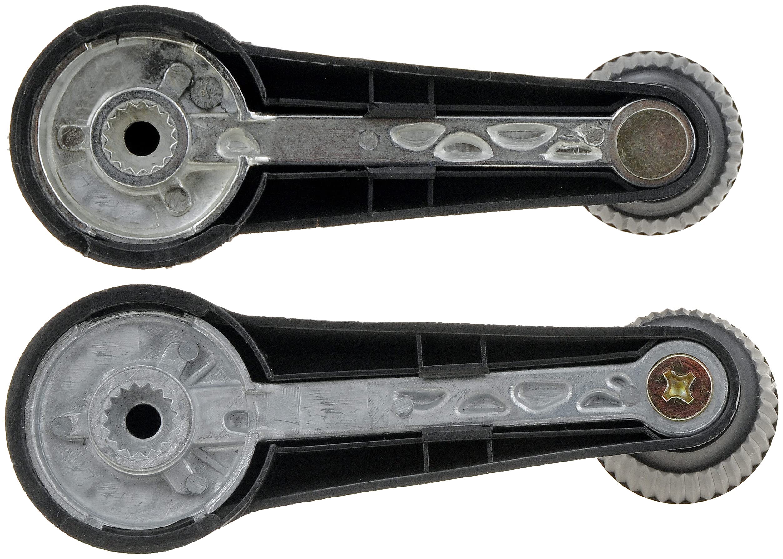 Dorman 76921 window crank handle installed inside a VW vehicle, durable two-pack option