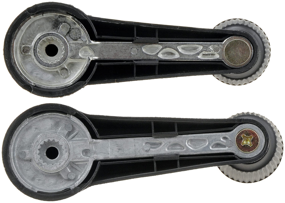 Dorman 76921 window crank handle installed inside a VW vehicle, durable two-pack option