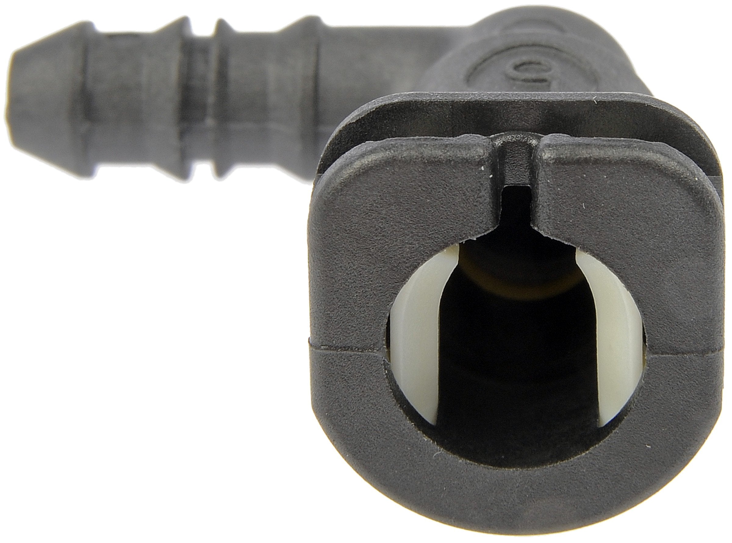 Dorman 800-123 nylon fuel line clip with 90-degree bend ensures snug fit and easy installation