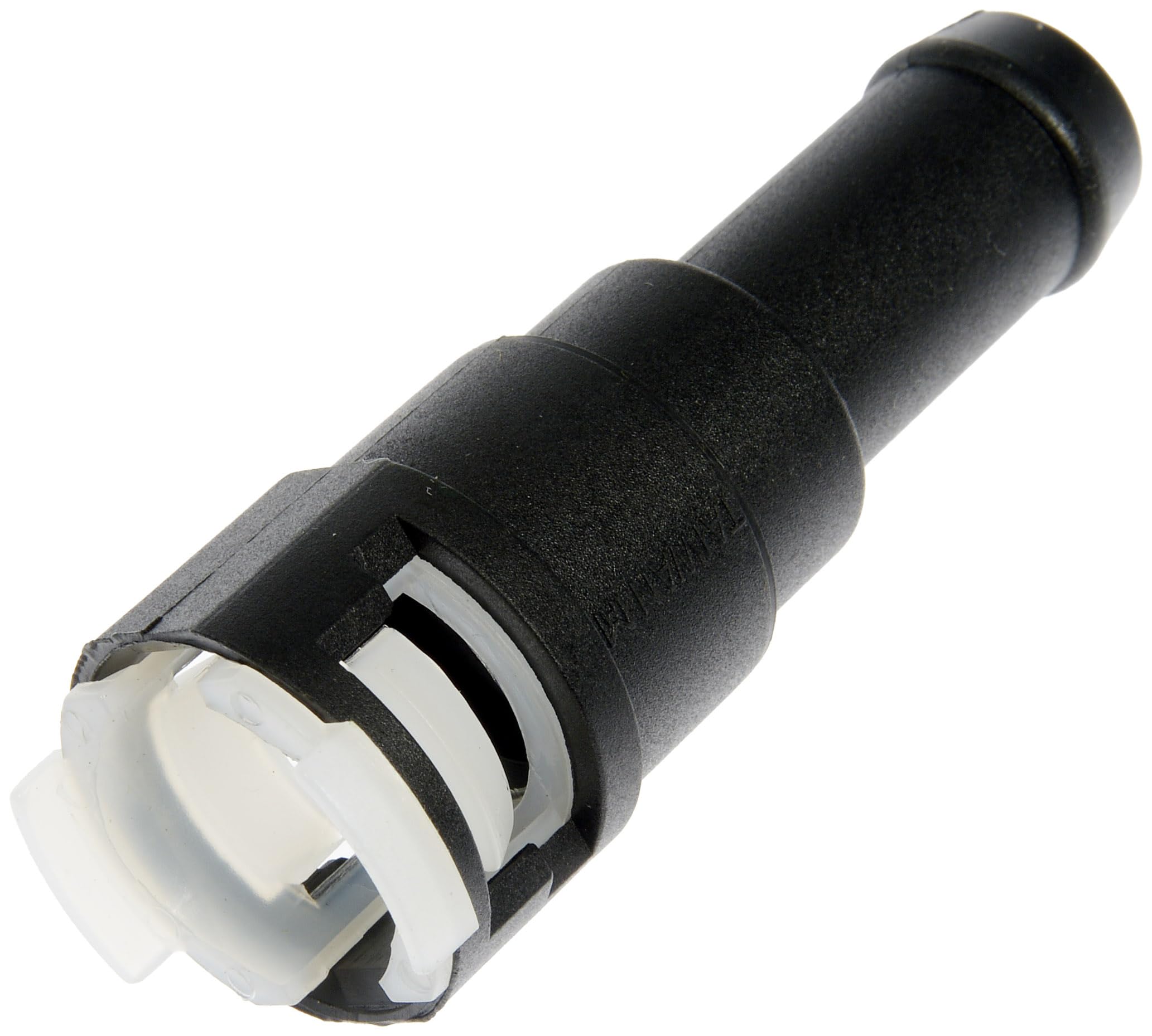Dorman 800-403 heater hose connector front view showing precise fit and leak prevention.