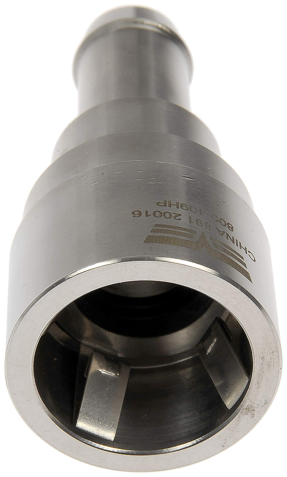Dorman 800-409HP coolant connector shown for easy installation and durable replacement.