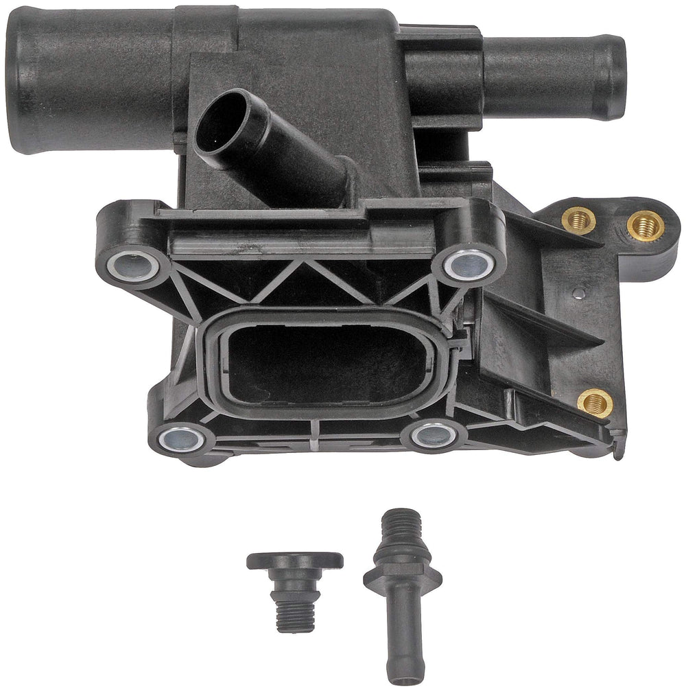 Dorman 902-231 engine coolant water outlet side-angle view, robust construction and reliable fit.
