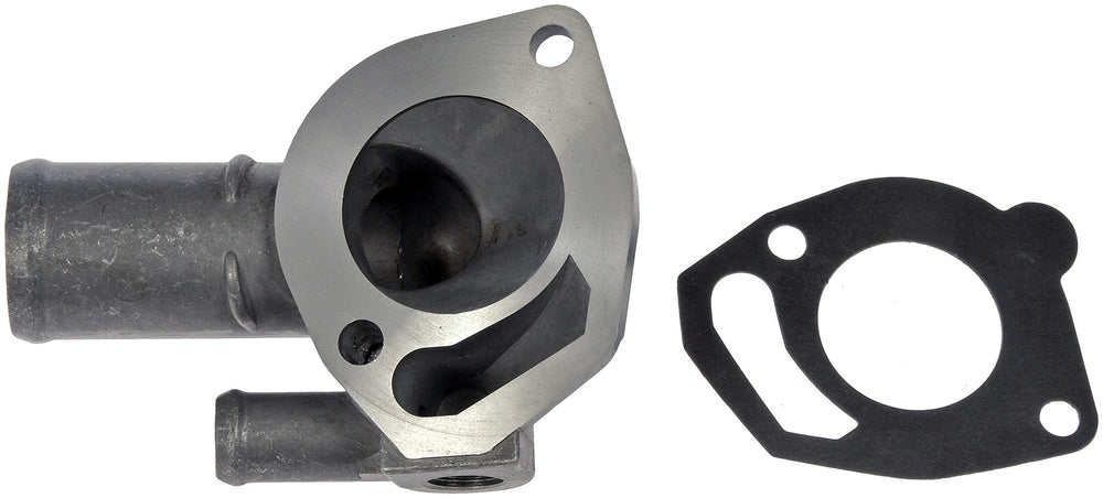 Dorman 902-306 thermostat housing side view highlighting durable construction for cooling systems