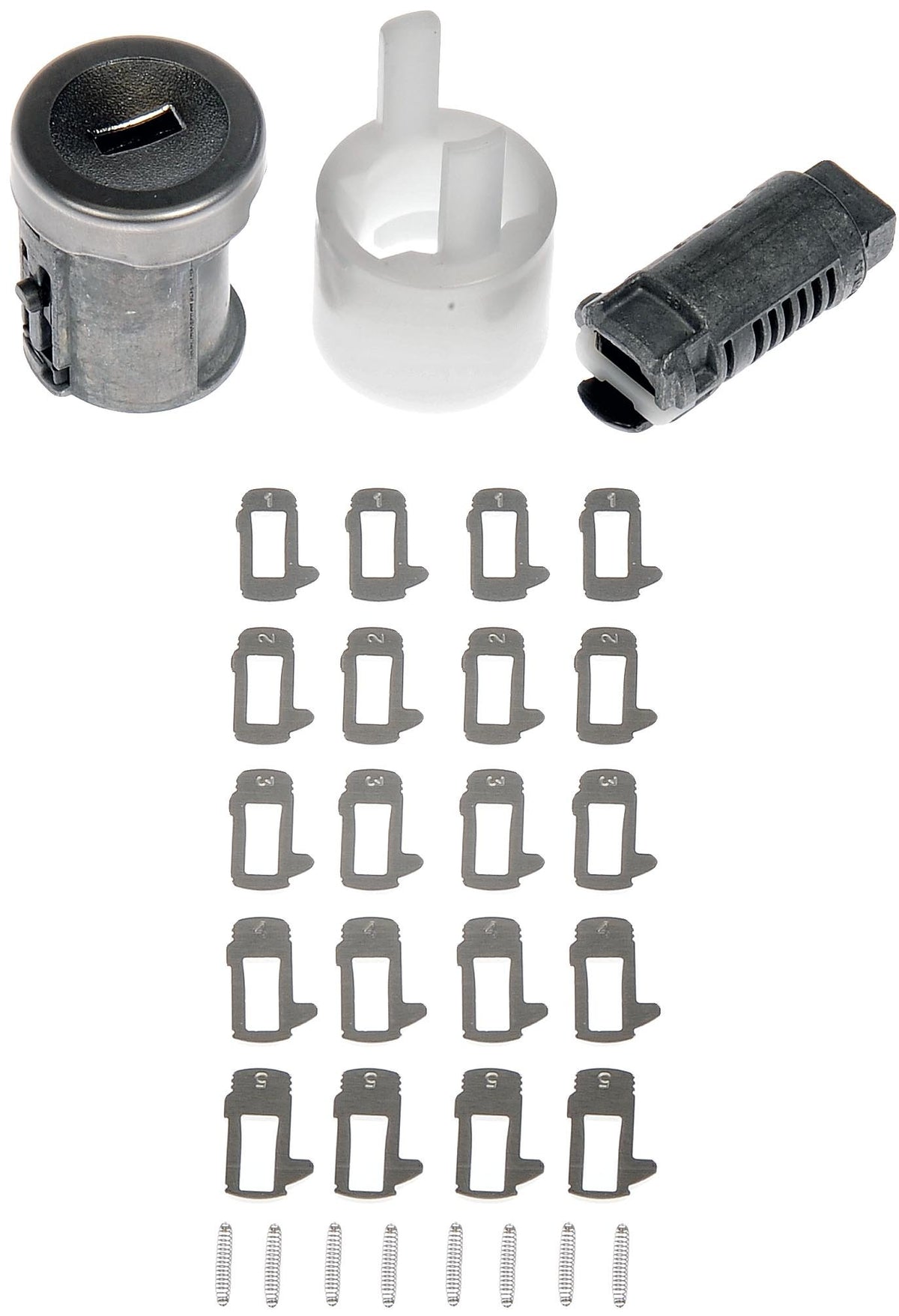 Dorman 924-717 ignition lock cylinder front view, direct replacement for select Ford/Lincoln/Mercury models.