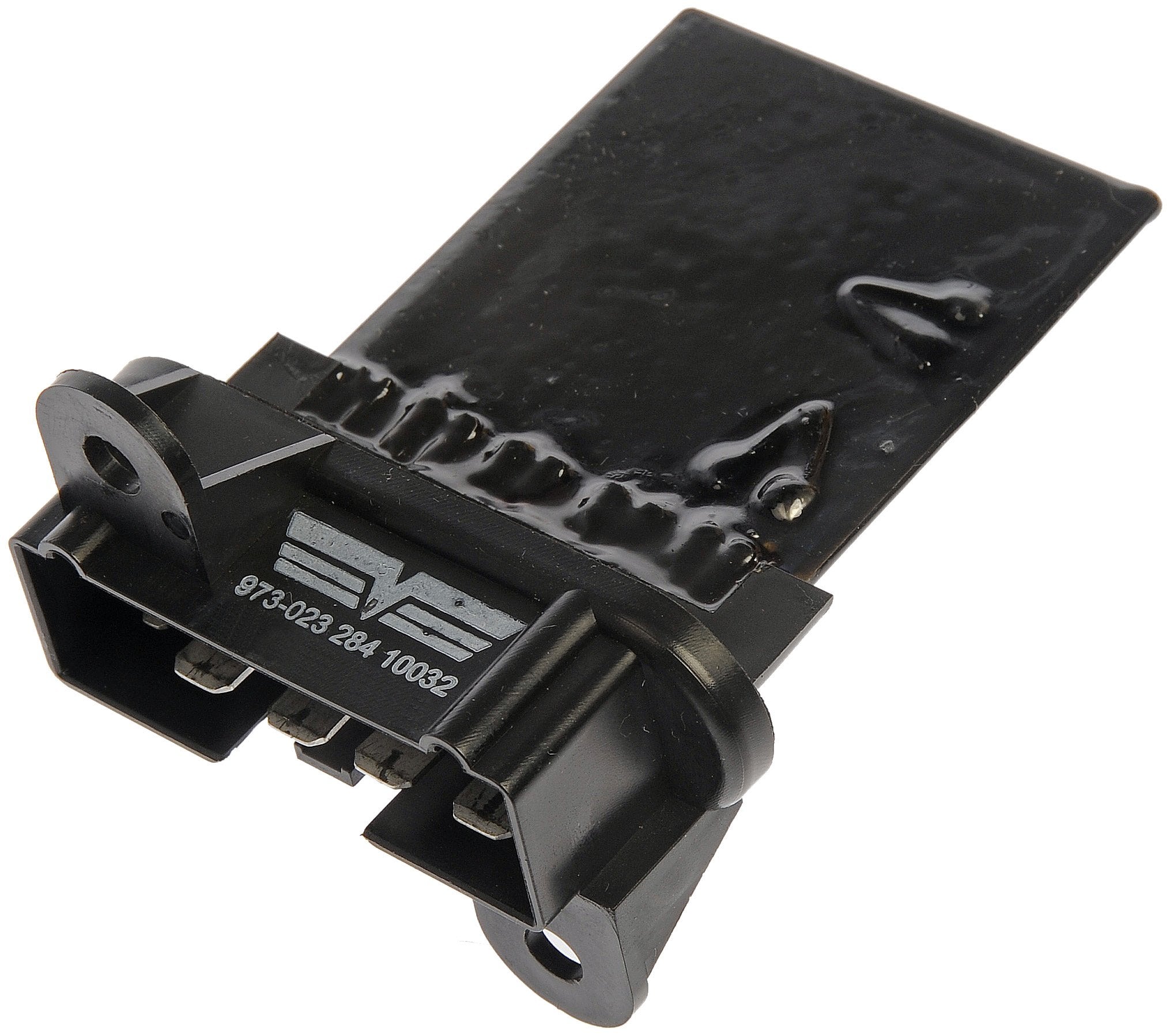 Dorman 973-025 blower resistor front view—direct replacement to restore standard fan speeds.