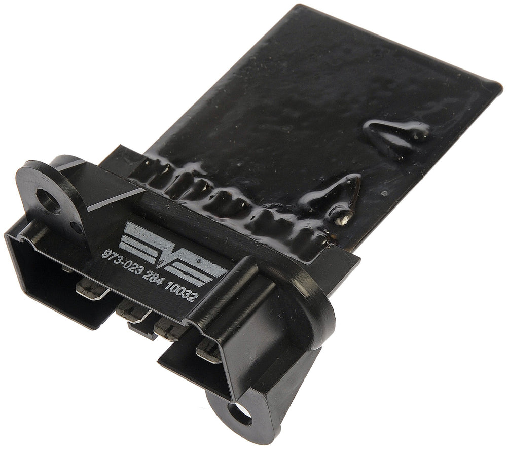 Dorman 973-025 blower resistor front view—direct replacement to restore standard fan speeds.