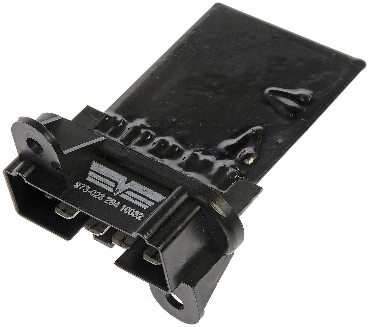 Dorman 973-025 blower resistor front view—direct replacement to restore standard fan speeds.