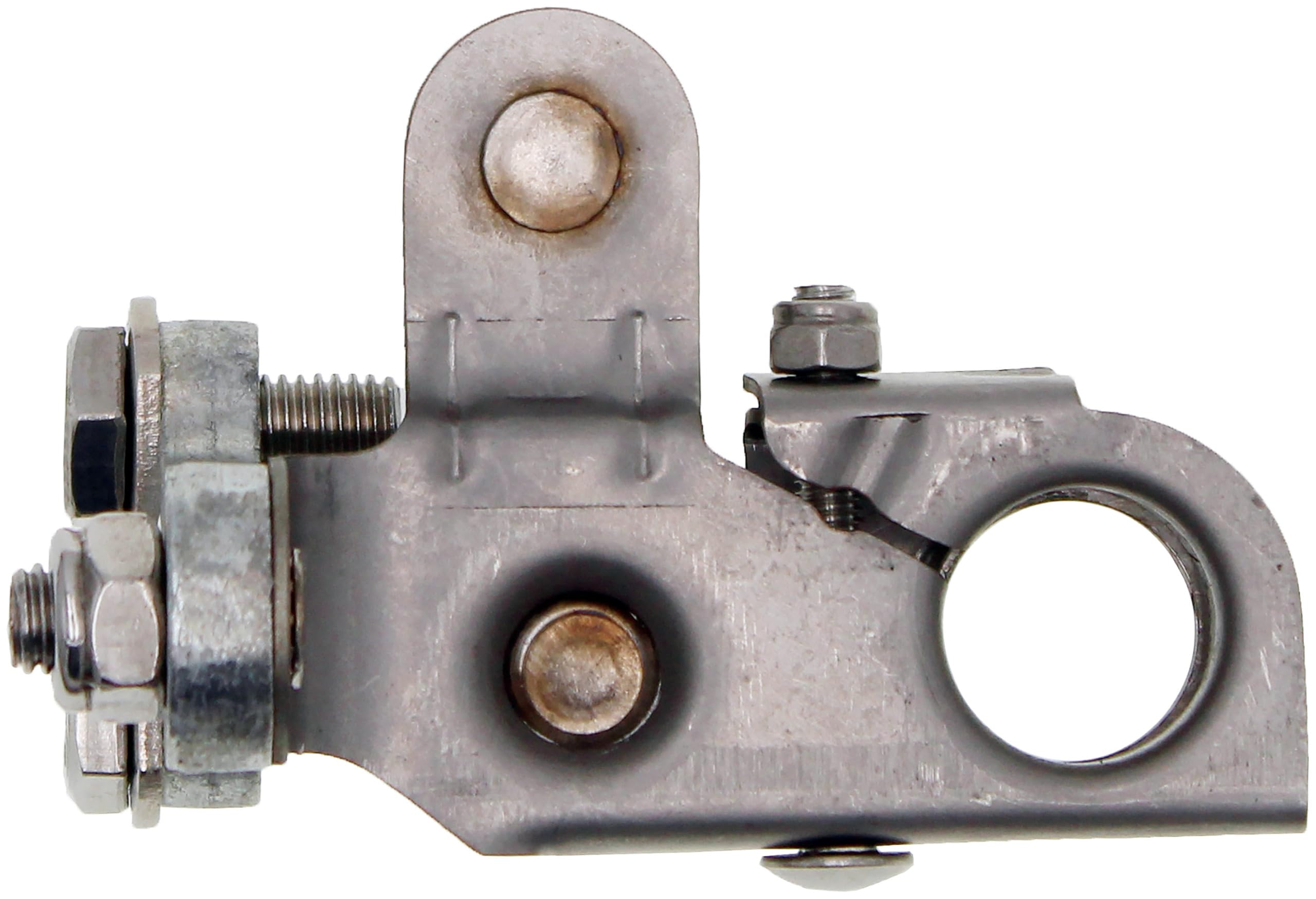 Dorman battery-terminal-clamp illustration emphasizing bolt-on design for quick fit.