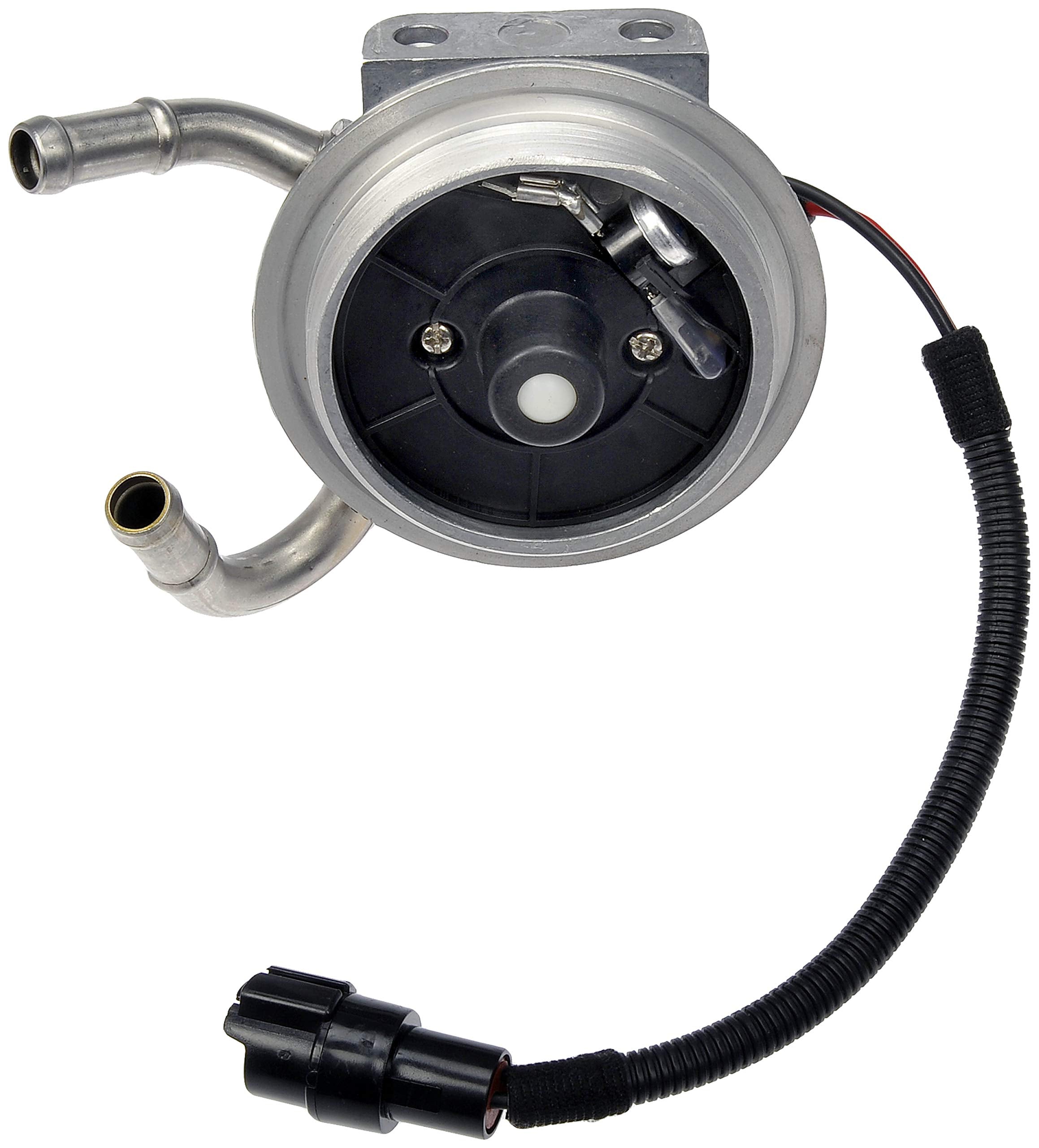 Dorman fuel filter housing side view emphasizes easy installation and durable construction.