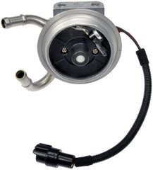 Dorman fuel filter housing side view emphasizes easy installation and durable construction.