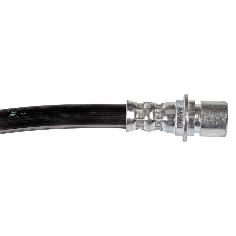 Dorman H620441 brake hose installation closeup shows precise fittings for easy installation and a secure seal.