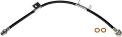 Dorman H620442 front passenger brake hose close-up with durable fittings.