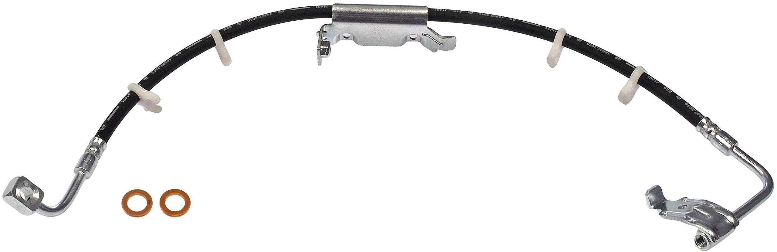 Dorman H621750 front driver-side brake hose for Jeep Wrangler enhances braking reliability on rugged roads.