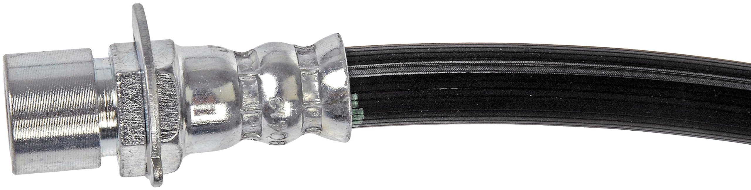 Dorman H621912 hose close-up shows corrosion-resistant fittings for durability