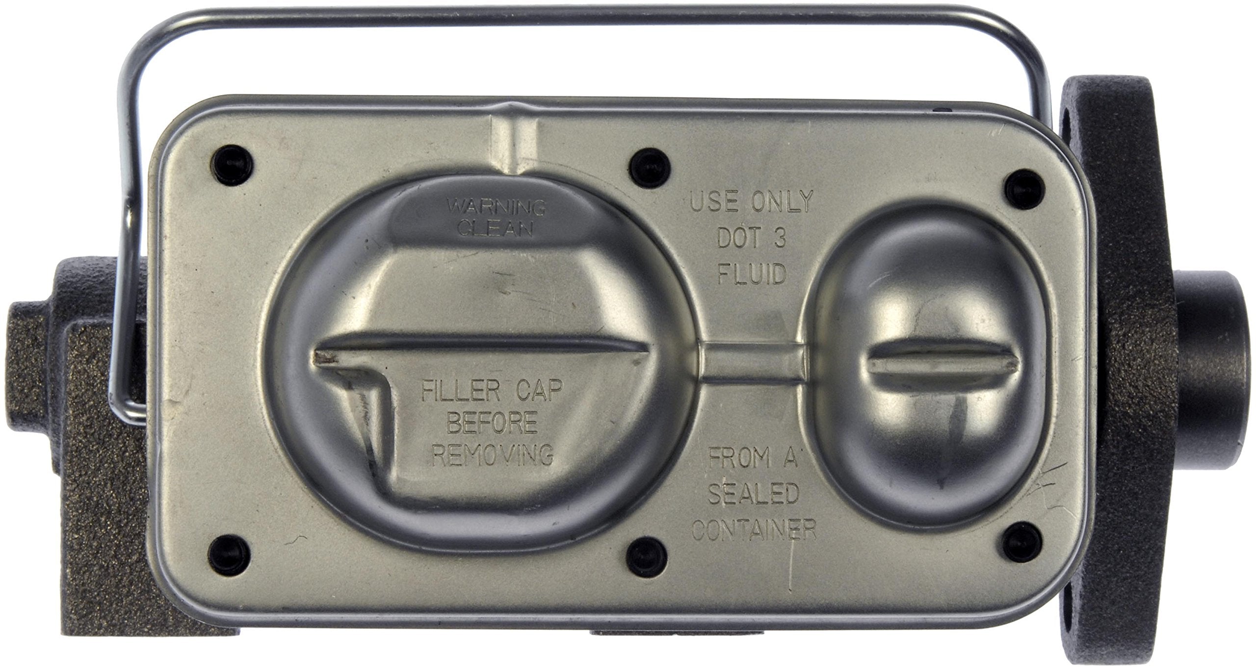 Dorman M76162 brake master cylinder side view highlighting EPDM seals for fluid resistance