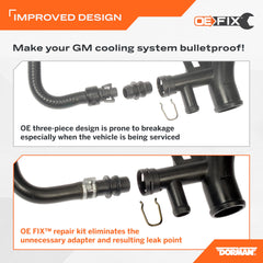 Dorman OE FIX connector detail highlights redesigned end for reliability.