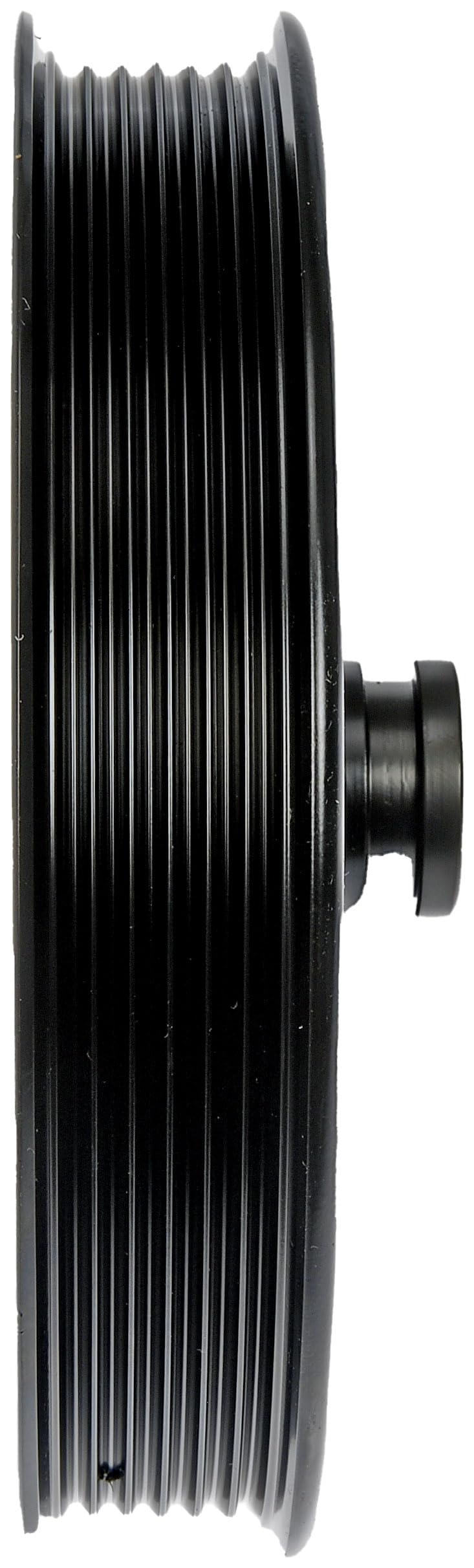 Dorman power steering pump pulley installed-hood illustrates precise fit and compatibility.