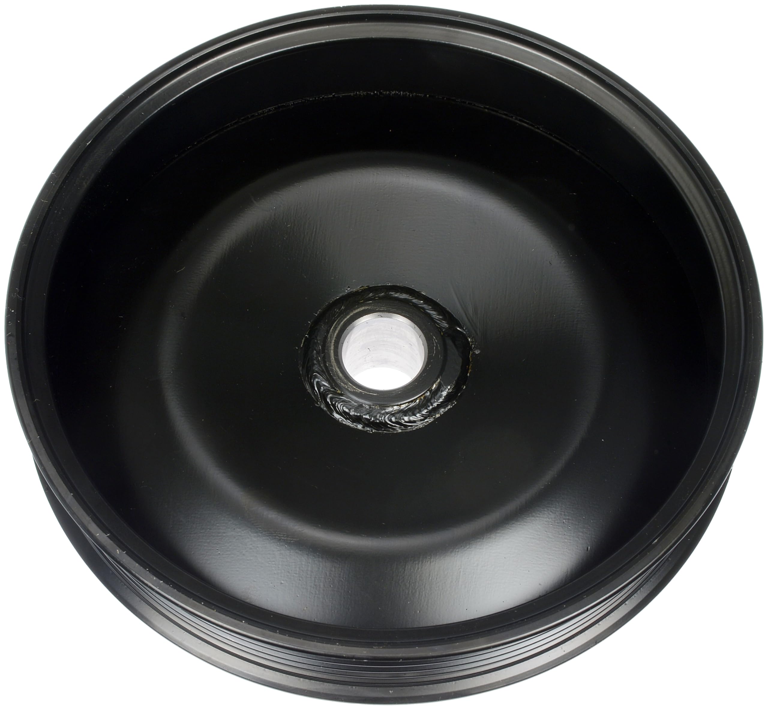Dorman power steering pump pulley side profile highlights robust steel construction for long service.