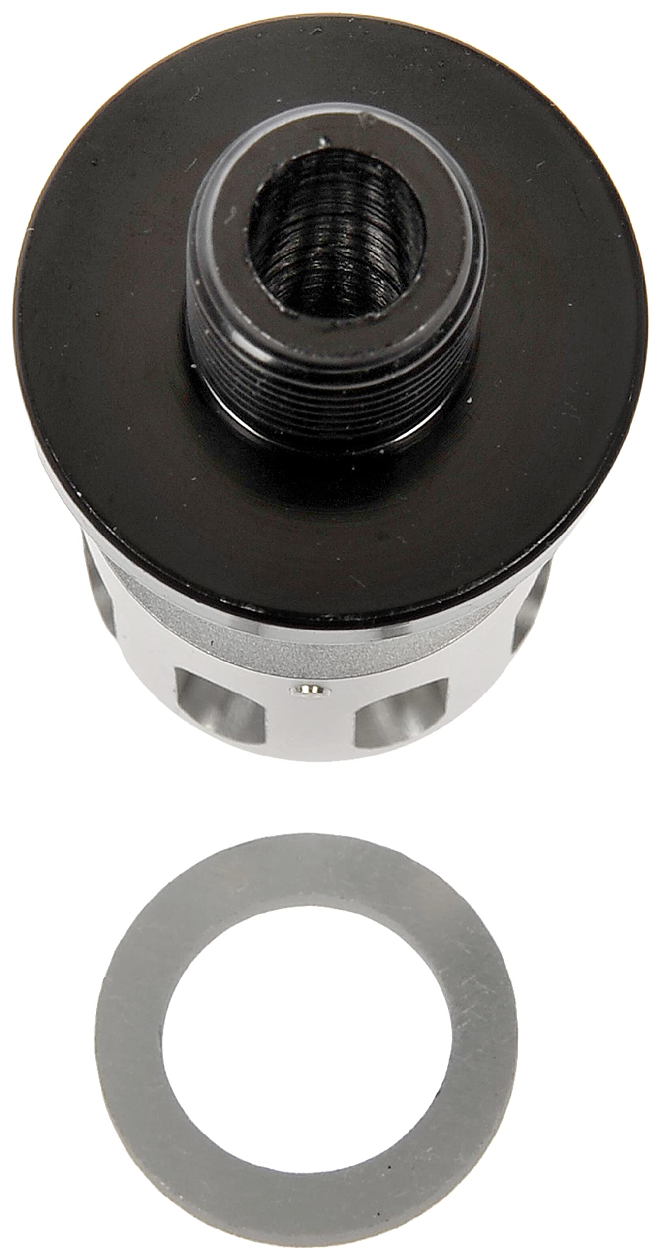 Dorman Twist Drain plug installation demonstrates tool-free operation for quick oil changes.