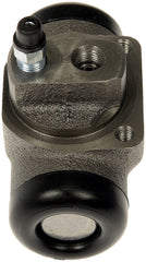 Dorman W37785 rear drum wheel cylinder side view highlights durable cast iron body.