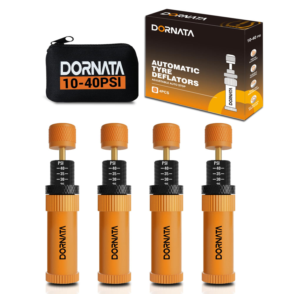 DORNATA Tire Deflator Auto-Stop front view shows compact rugged tool.