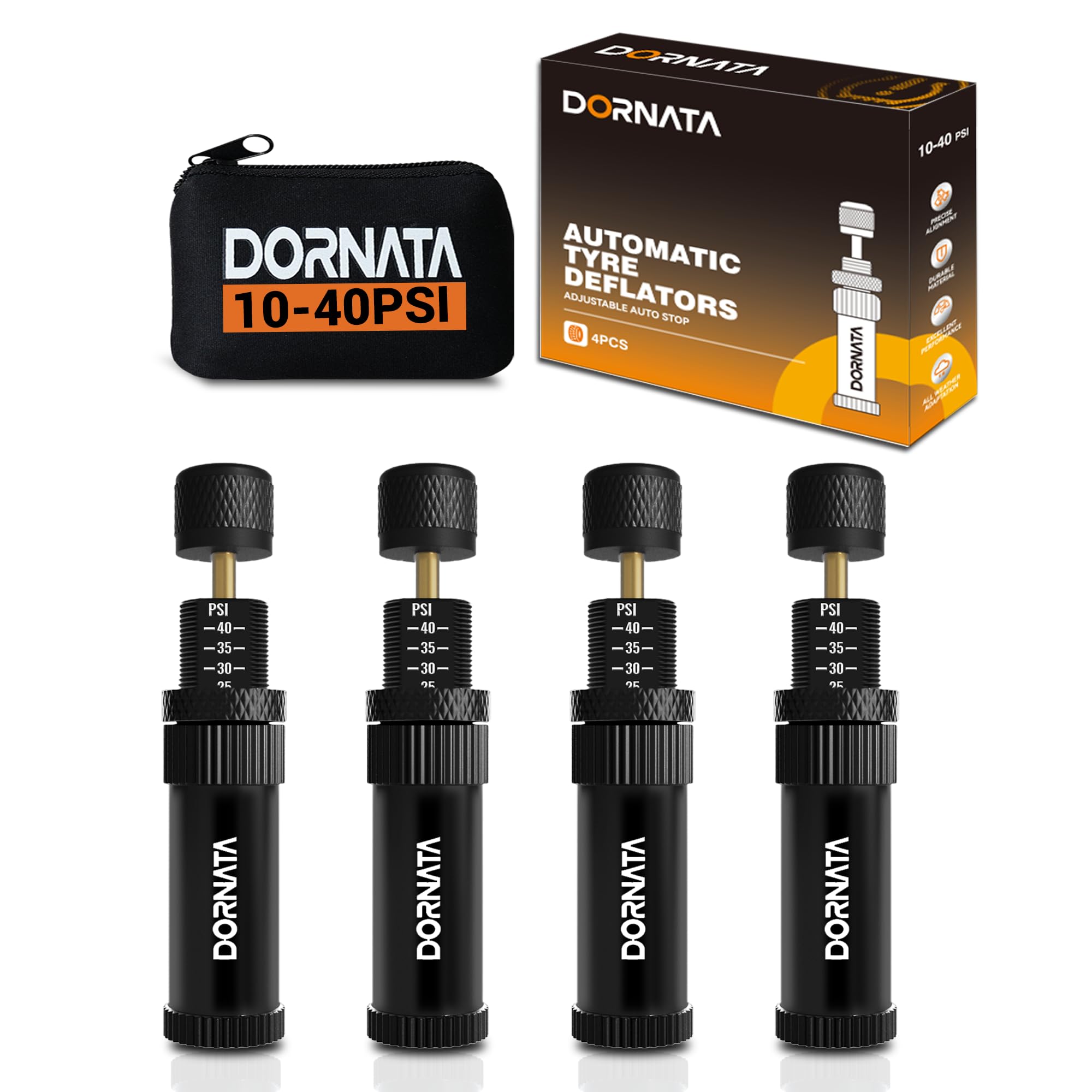 DORNATA tire deflator auto-stop in action, simplifies air-down for off-road journeys.