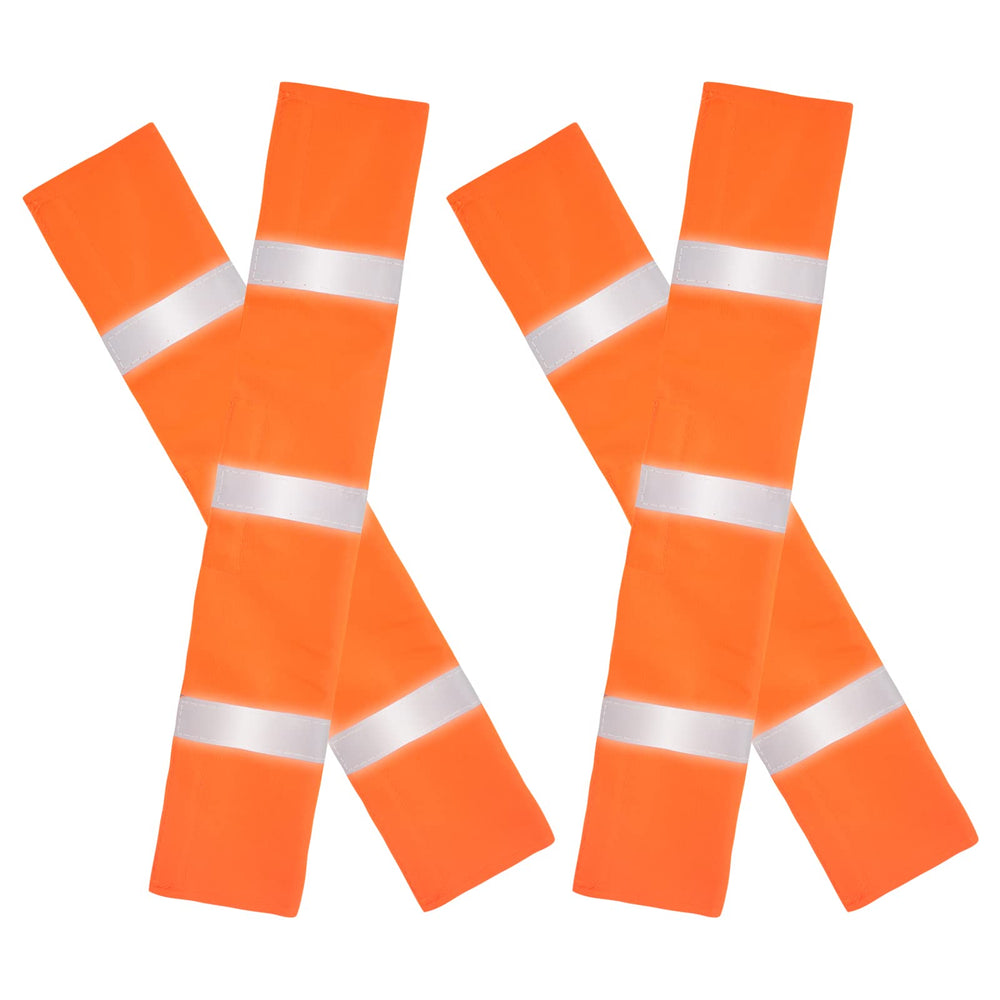 DOSTATNI orange seat belt cover close-up highlighting high-visibility material for night driving