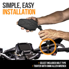 Doubletake uncrushable base shown with rugged grip and stable positioning.