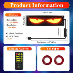 DouMmantn RGB LED lights brighten the car face for an eye-catching look.