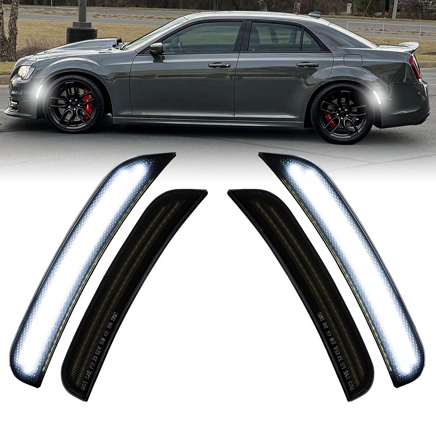 DouMmantn Chrysler 300 front smoked side marker lights for enhanced visibility and style