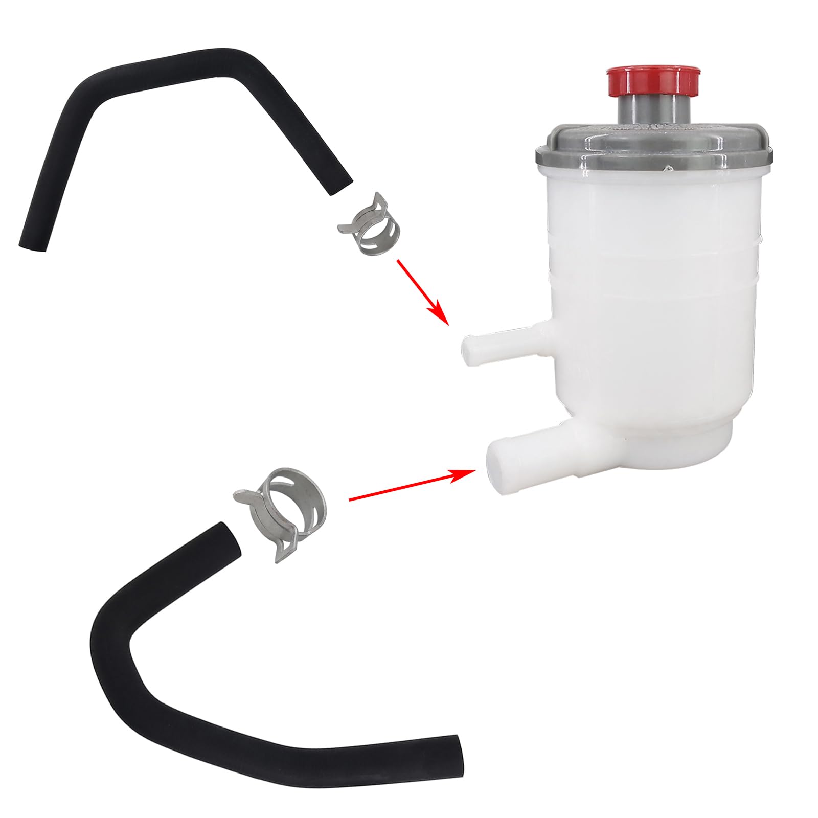 DOVOSO return hose for reservoir improves fluid routing and leak resistance.