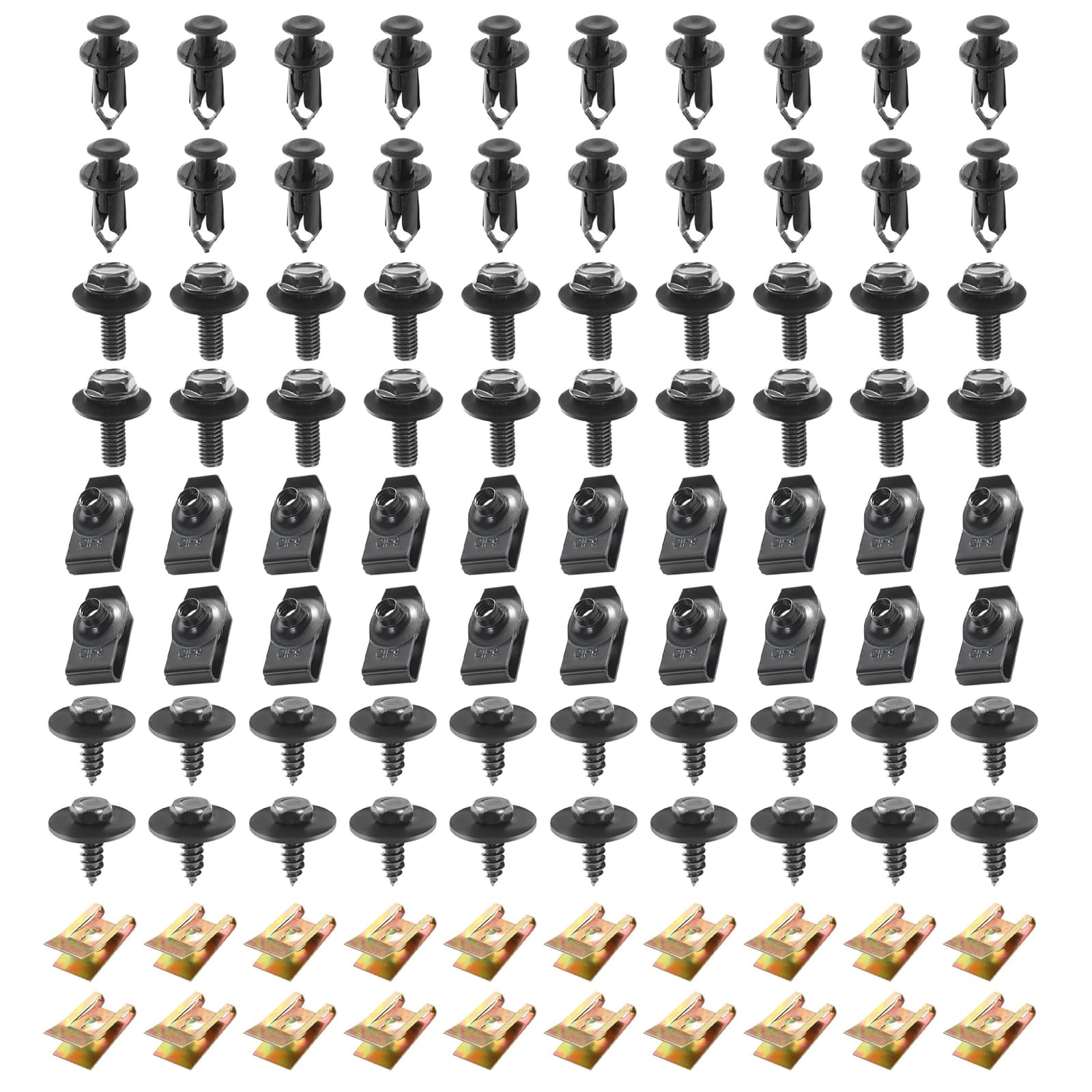 Downhill clip kit packaging with hardware showing complete 100-piece set for quick installs.