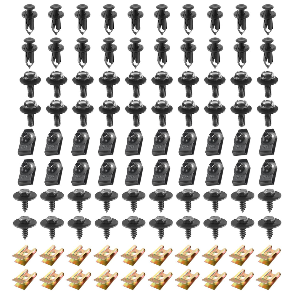 Downhill clip kit packaging with hardware showing complete 100-piece set for quick installs.