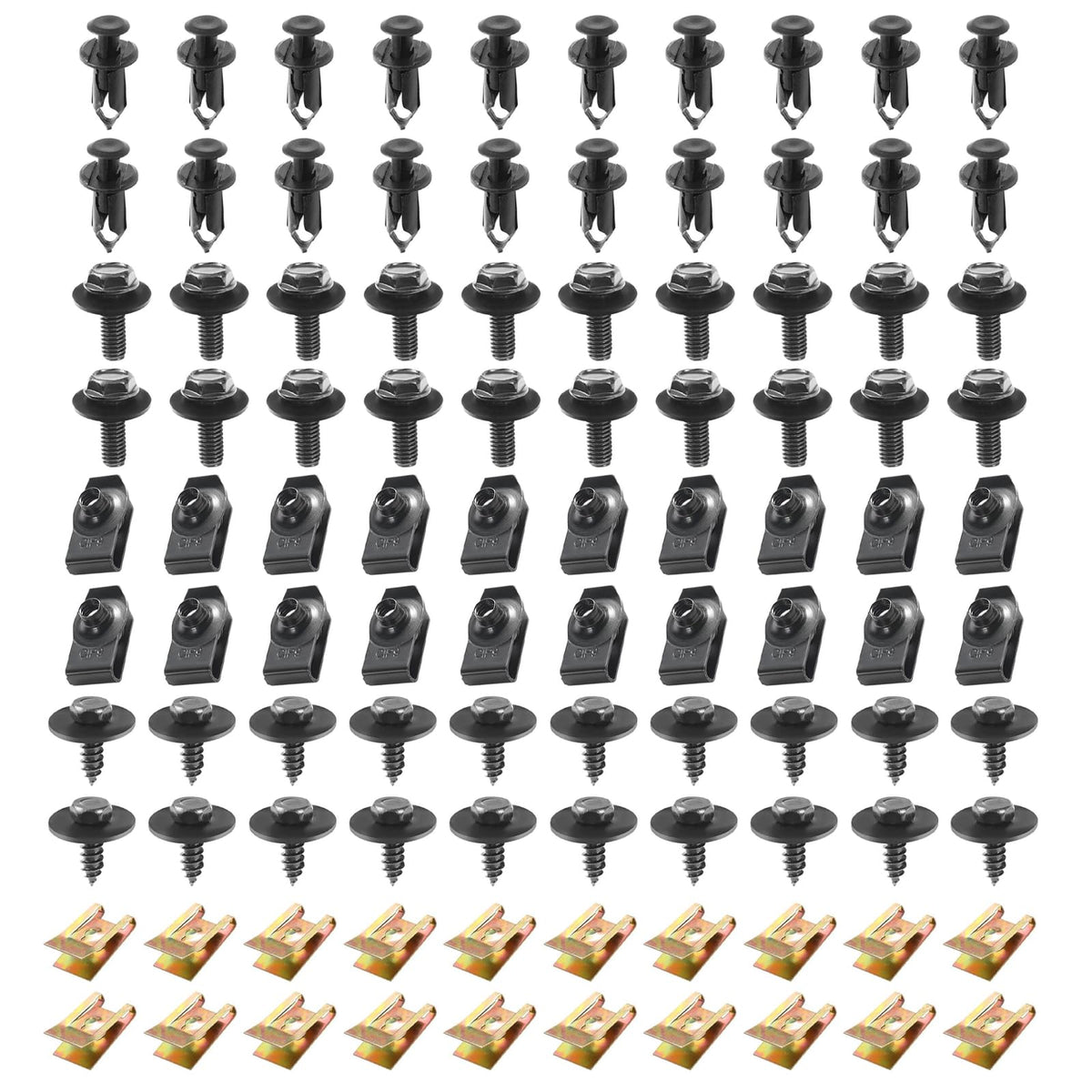 Downhill clip kit packaging with hardware showing complete 100-piece set for quick installs.