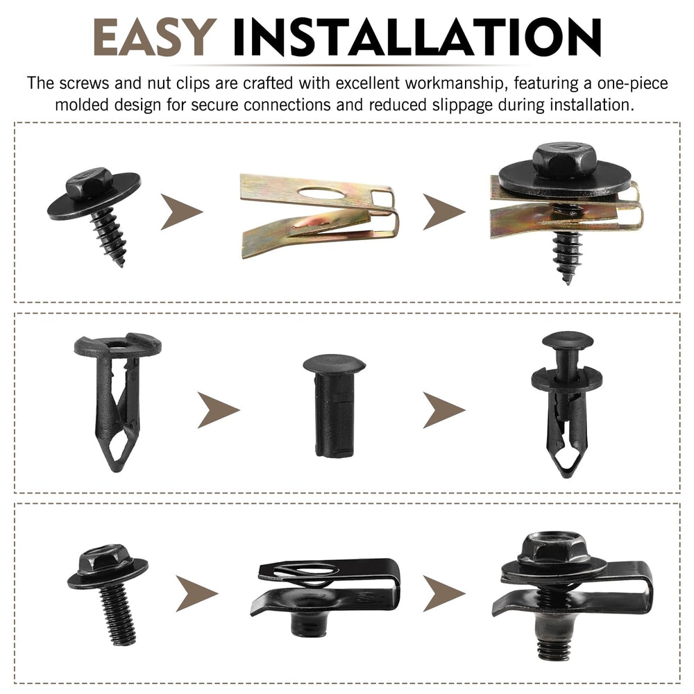 Downhill undertray screws installation close-up demonstrates easy non-drill fitting.
