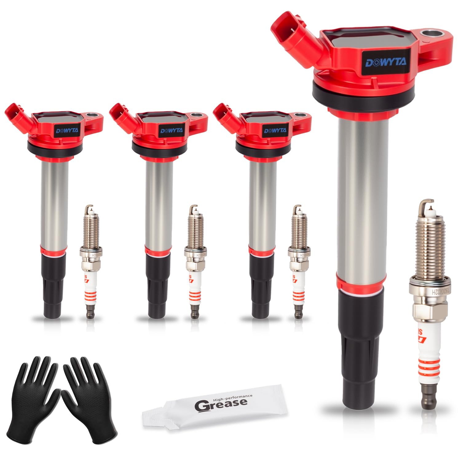 DOWYTA ignition coil pack four-piece kit ready for vehicle installation and smoother ignition