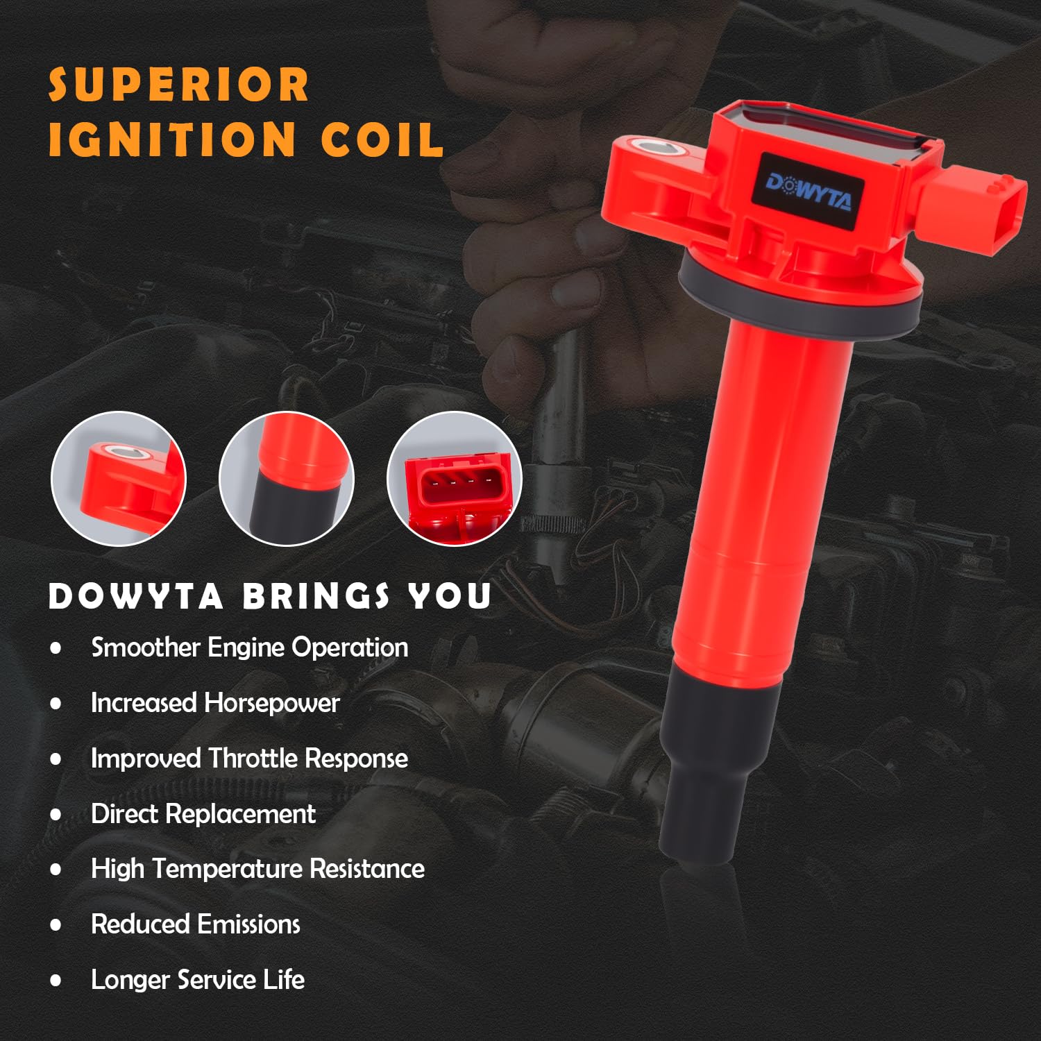 DOWYTA plastic housing emphasizes heat dissipation for durability.