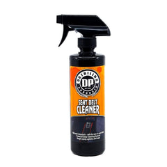 DP Detailing Seat Belt Cleaner packaging highlights safe, fabric-friendly formula
