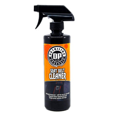 DP Detailing Seat Belt Cleaner spray bottle demonstrates quick, effective cleaning