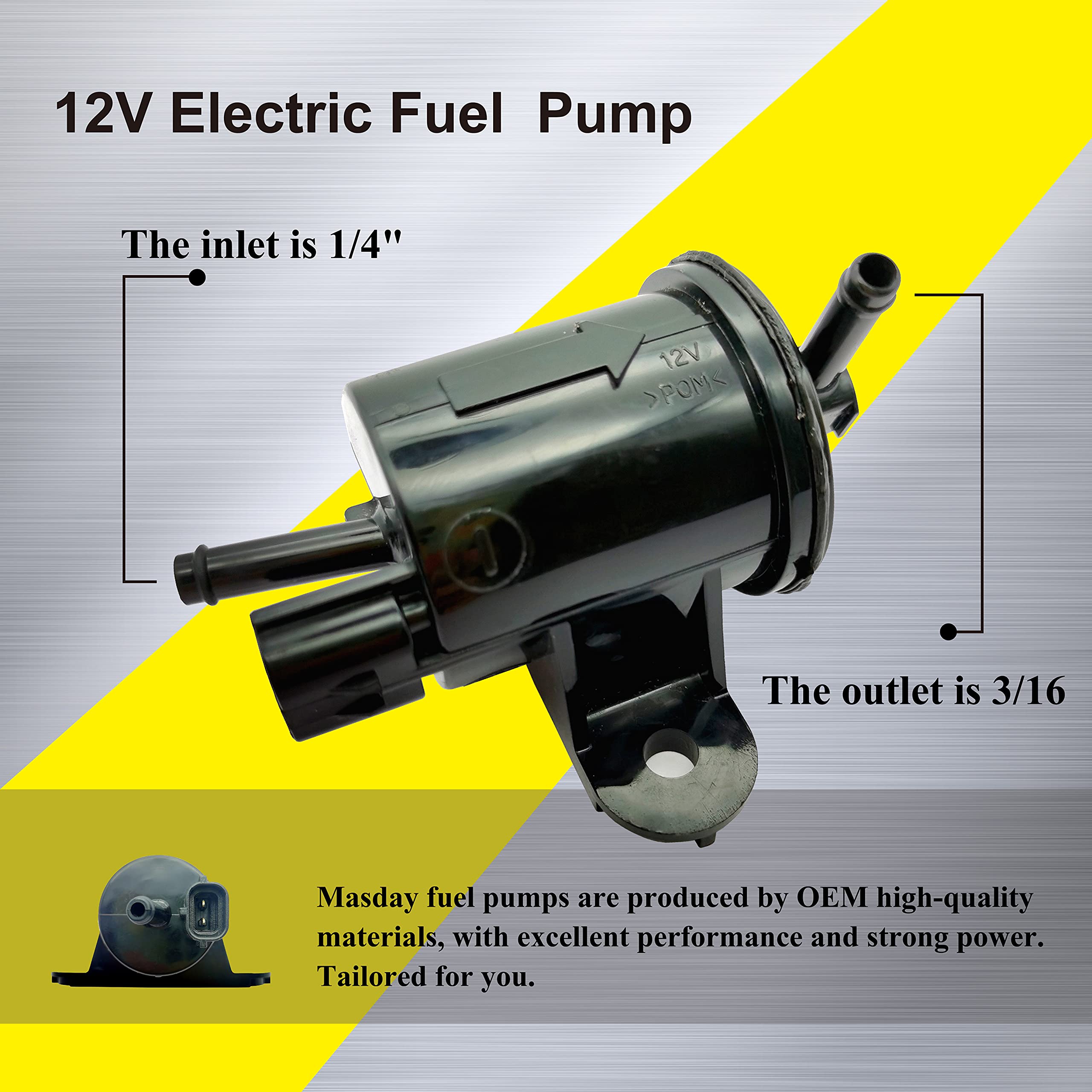 DPHXF Masday scooter fuel pump for 03-16 Ruckus delivers steady fuel flow.