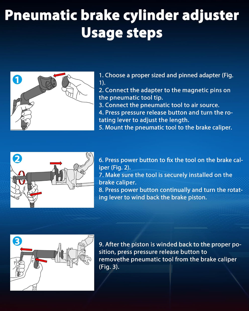 DPTOOL air hose control lever demonstrated for smooth piston movement.
