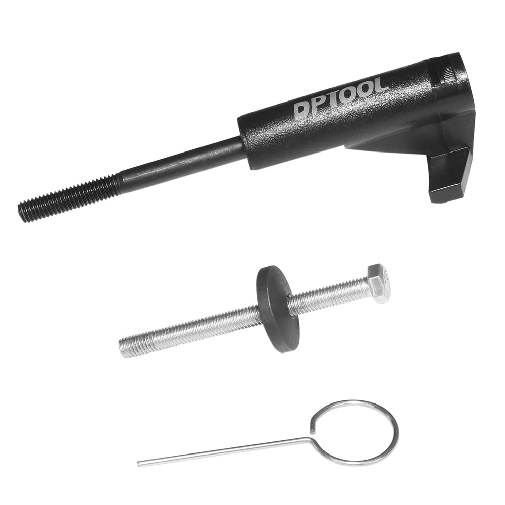 DPTOOL cam tensioner holding tool guides the half-moon gasket for VW/Audi engines.