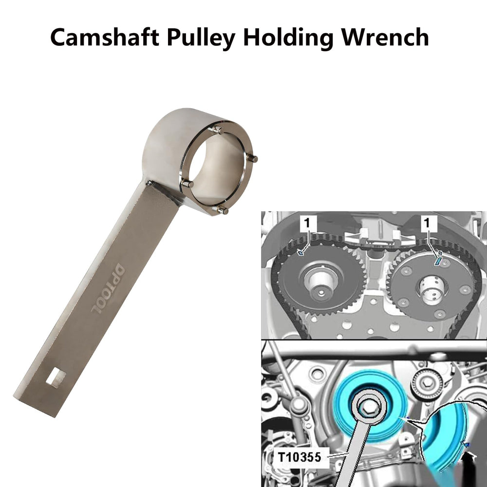 DPTOOL camshaft pulley fixing tool enabling accurate timing alignment