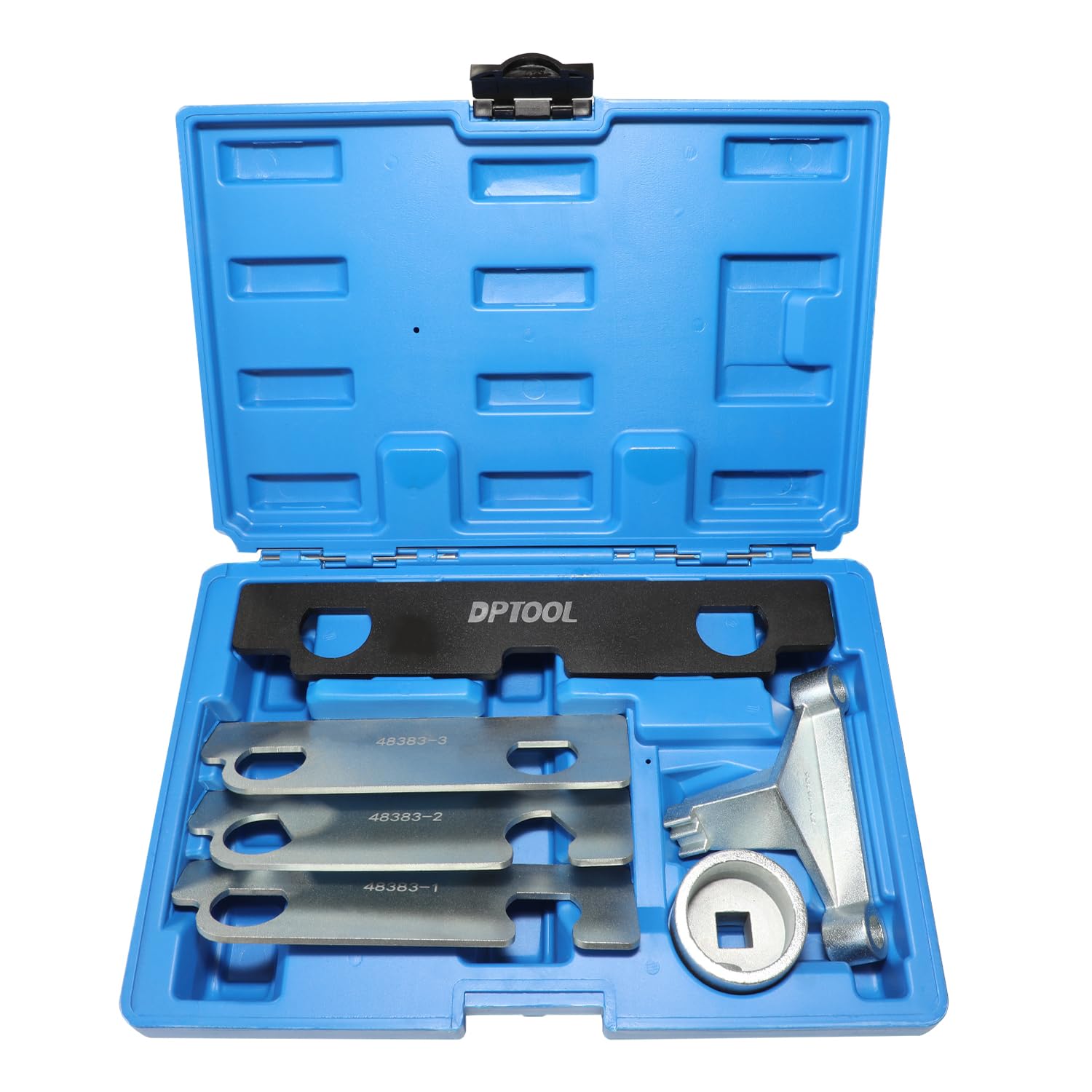 DPTOOL camshaft toolkit case with instruments for precise timing alignment.