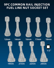 DPTOOL common rail socket 14mm with precision fit to prevent slipping during removal.