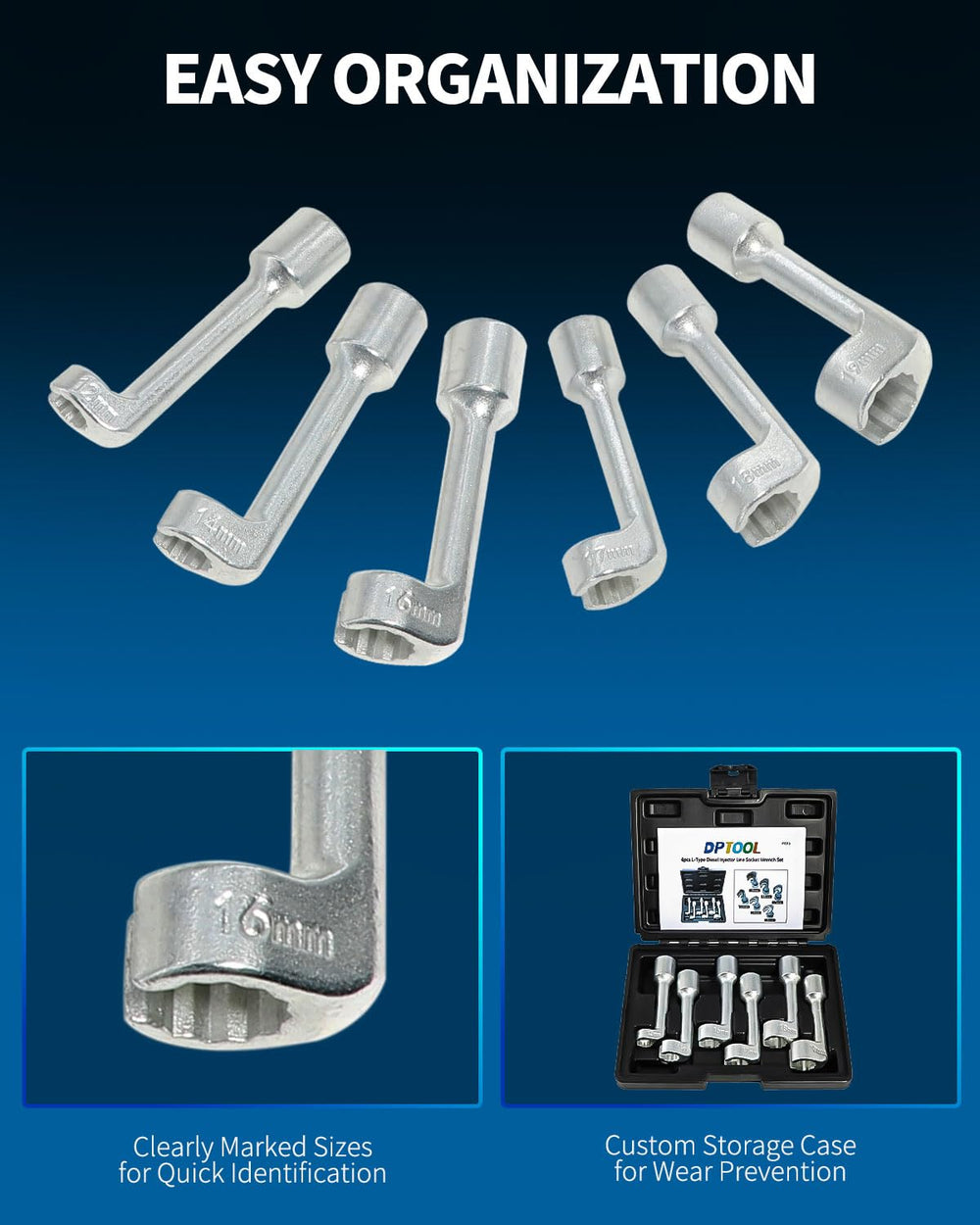 DPTOOL case stores all sockets for organized injector work